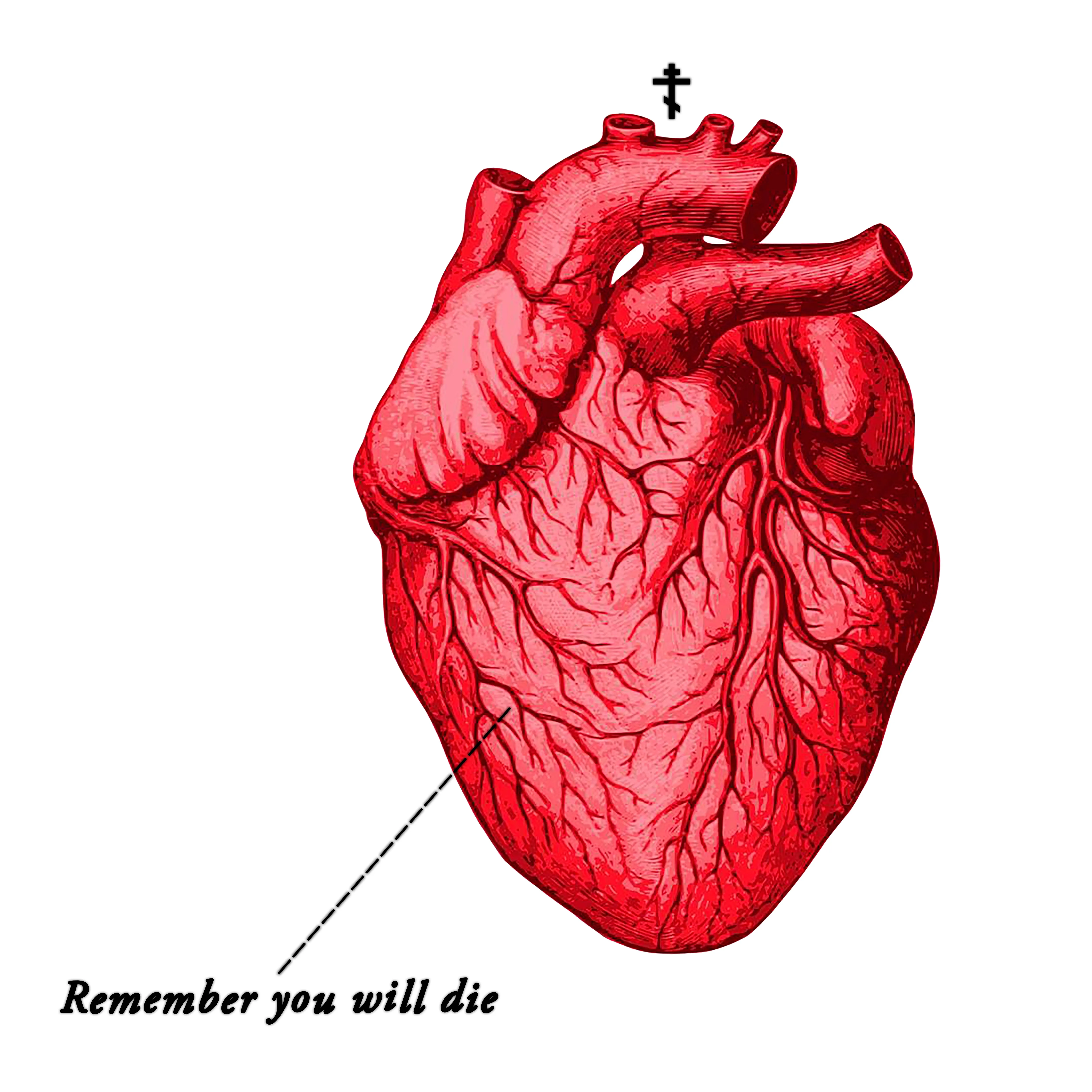 Remember You Will Die Retro Medical Textbook Heart Design | Orthodox Christian Jersey Tank Top / Sleeveless Shirt