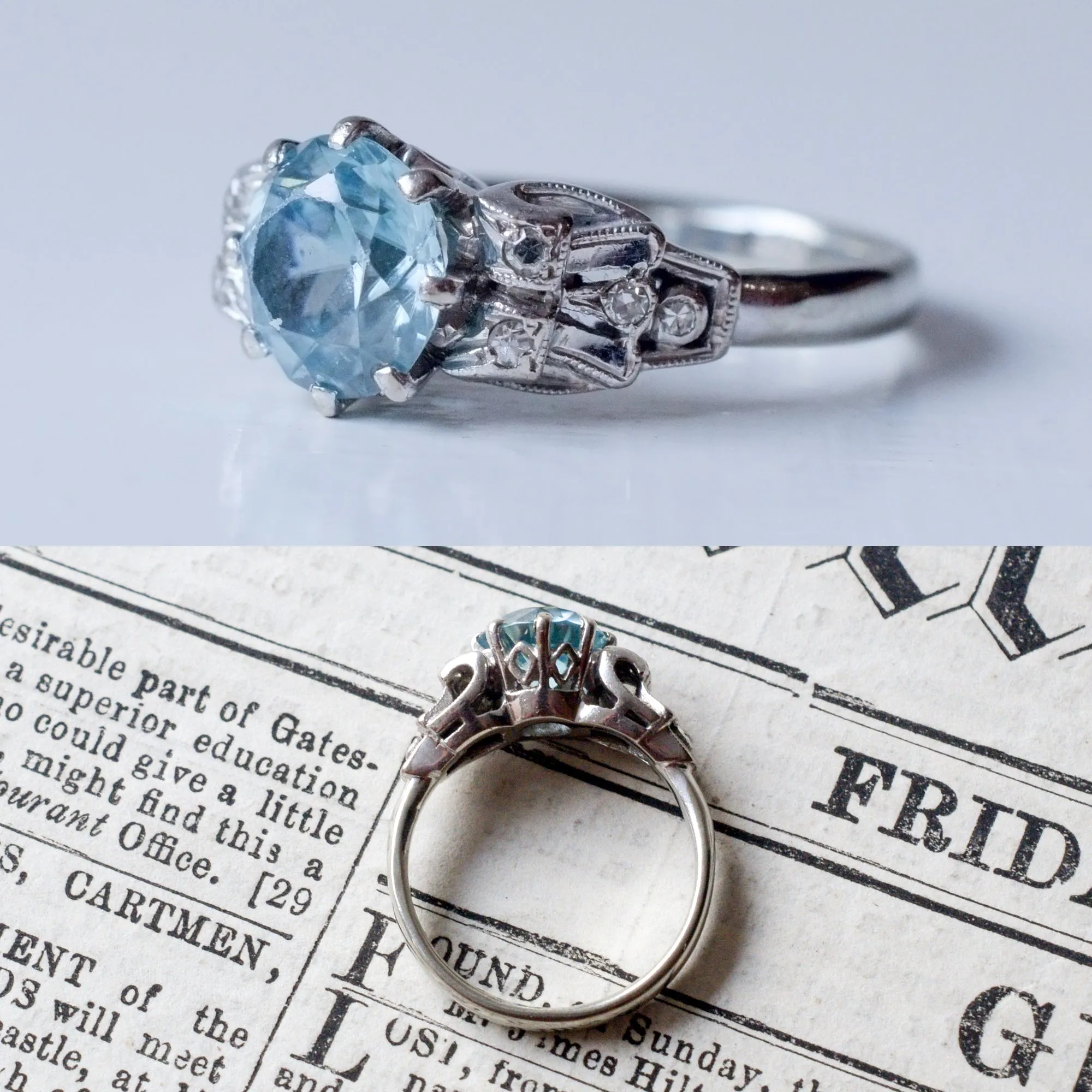 Reserved: 1930s Zircon Solitaire Ring