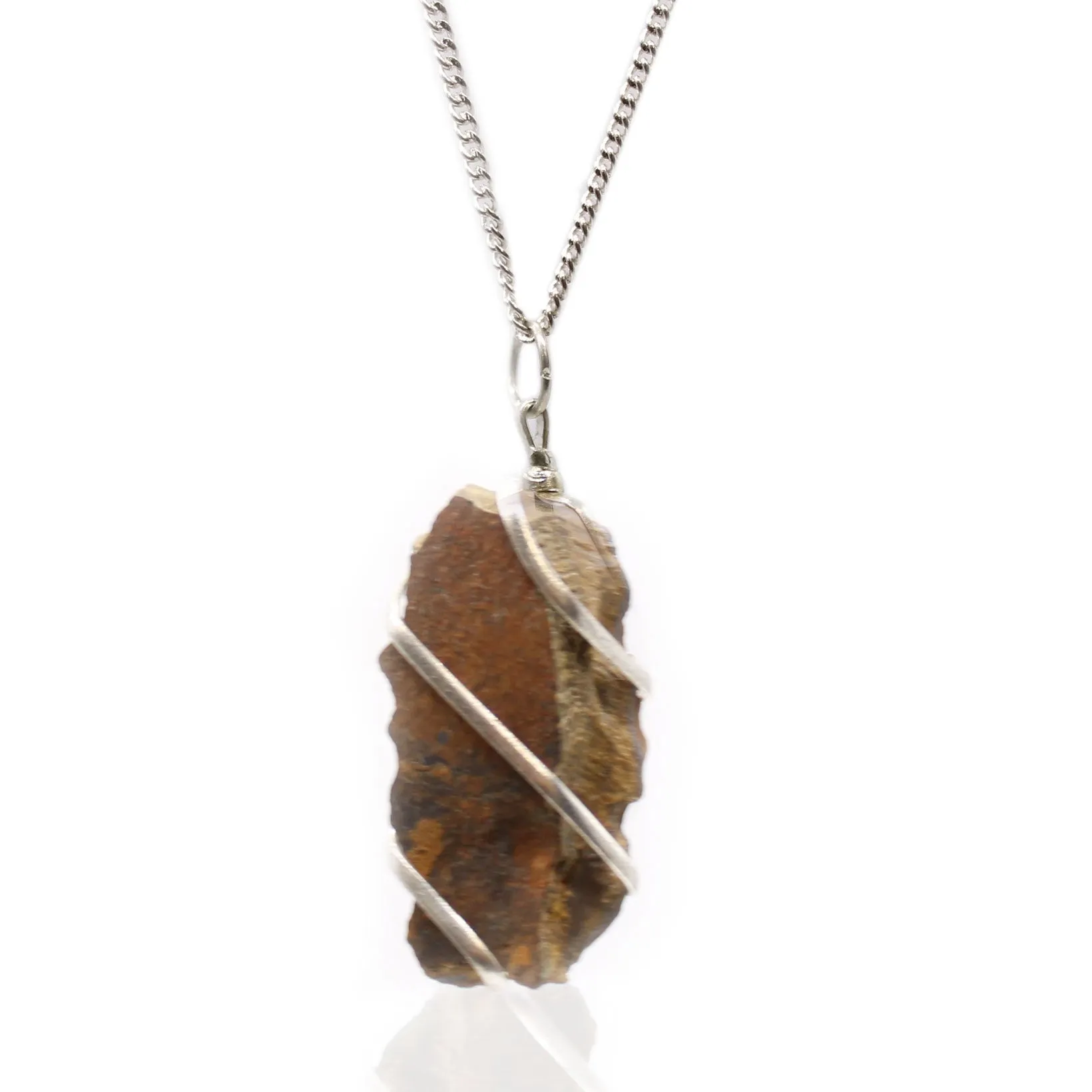 Rough Tiger Eye Necklace Cascade Wrapped Gemstone Crystal