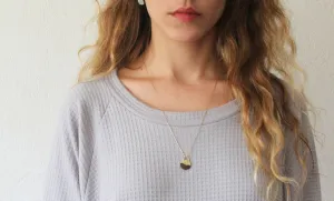 Round Organic Black And Gold Pendant
