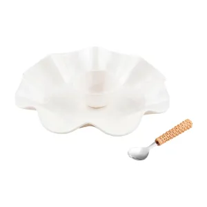 Ruffled Melamine Chip & Dip Set
