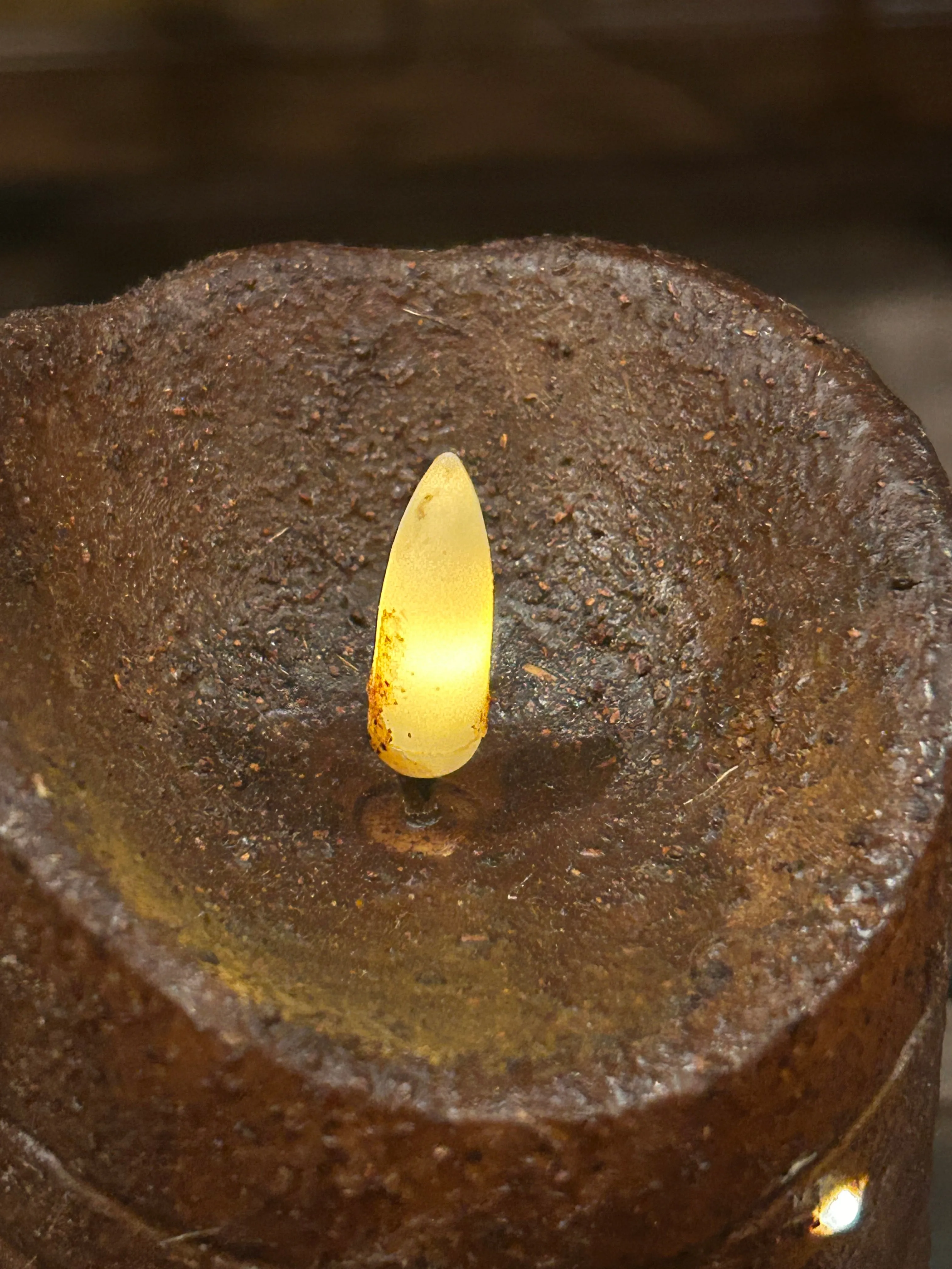Rused wire wrapped Pillar Candle