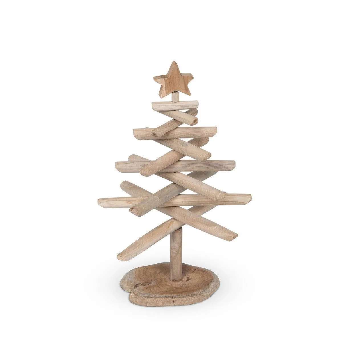 Rustic Teak Wood Christmas Tree, 25 in.