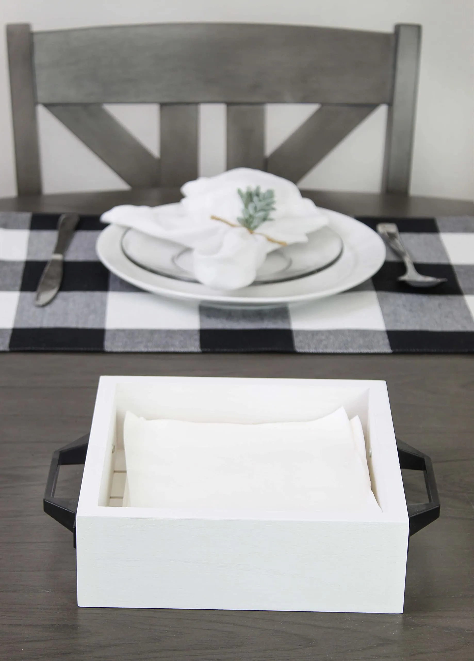 Rustic Wooden Napkin Holder/Organizer