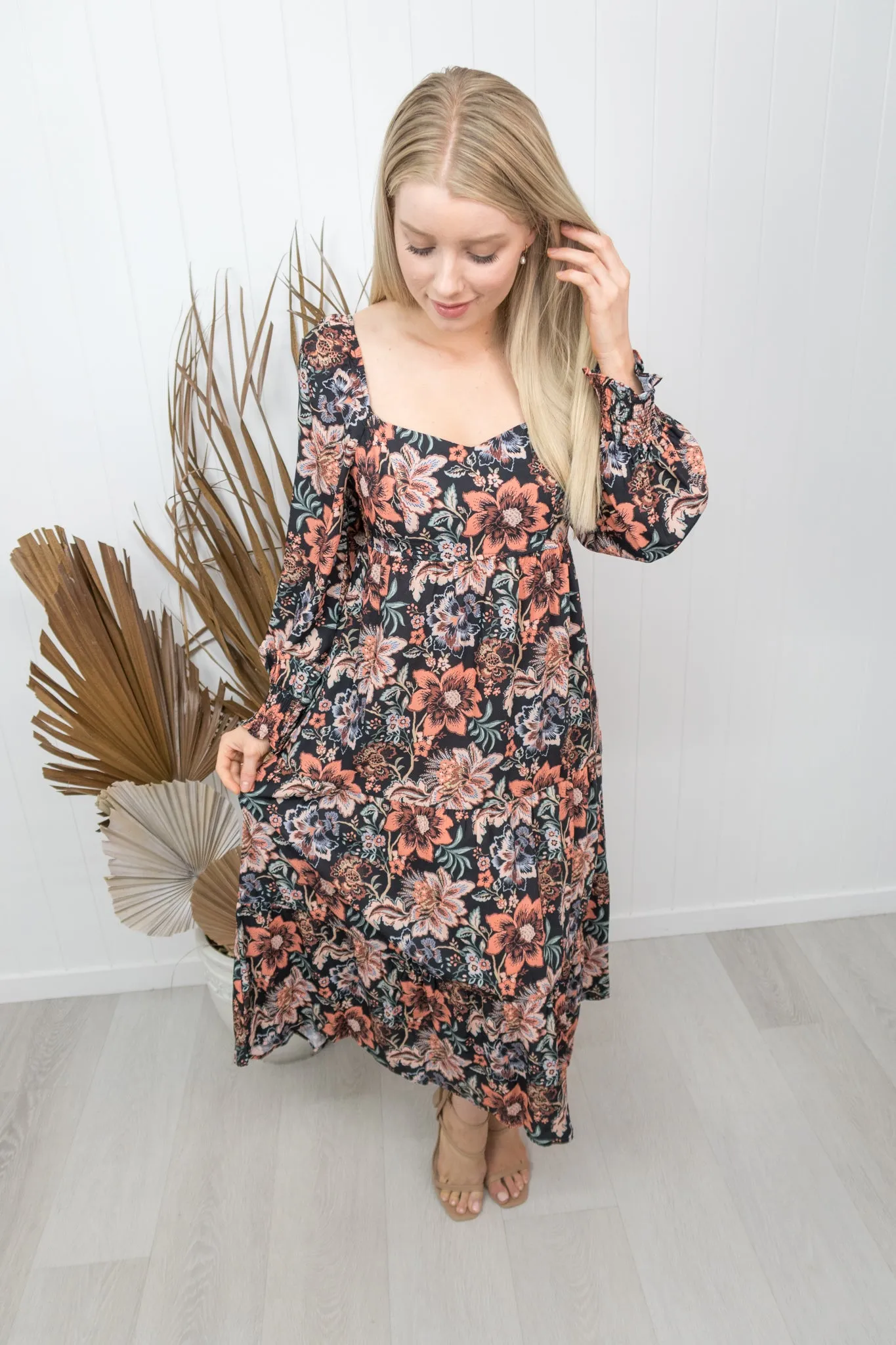 Sasha Dress- Black/floral
