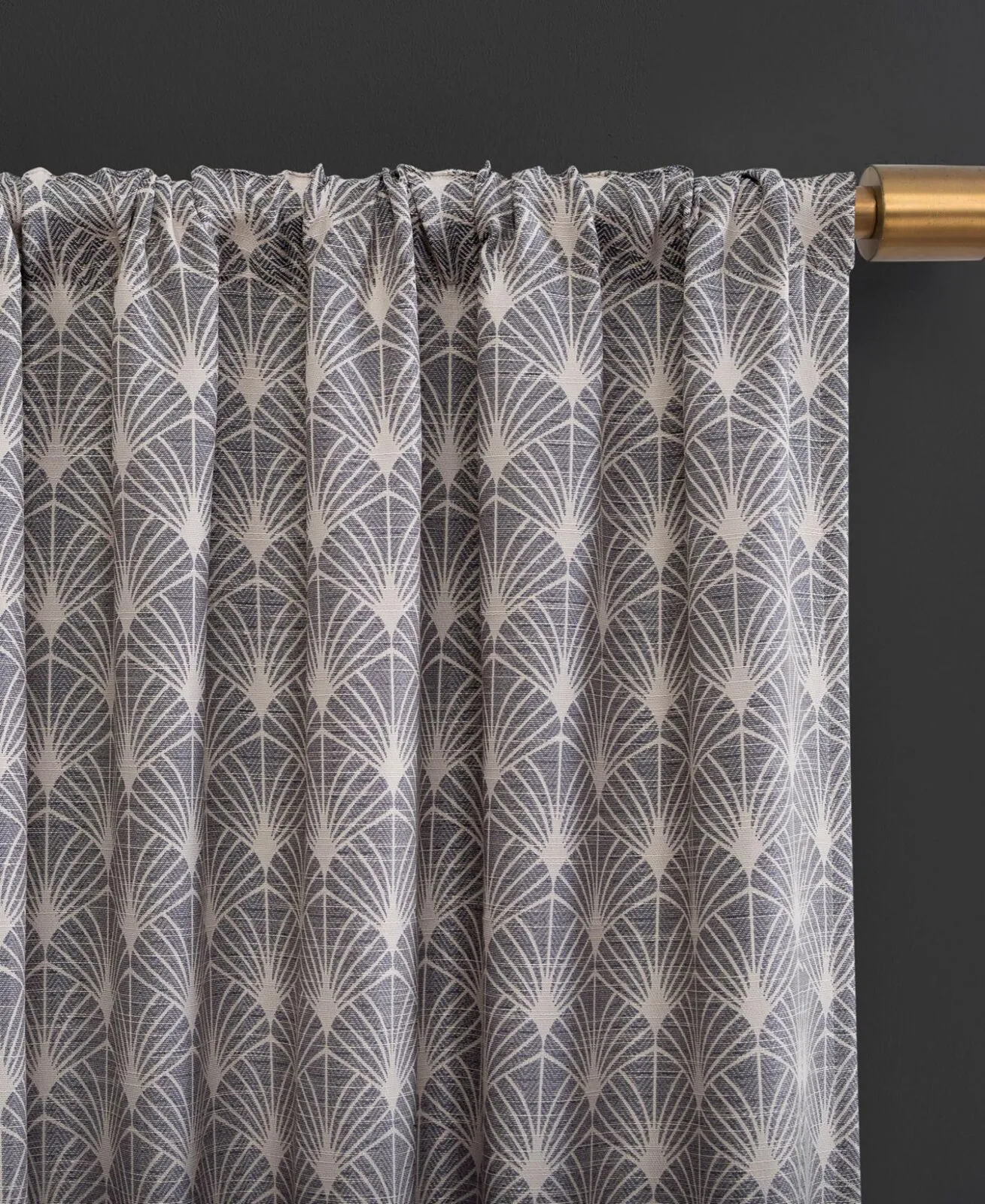Scott Living Art Deco Total Blackout Back Tab Curtain Panel Navy Blue 50" x 84"