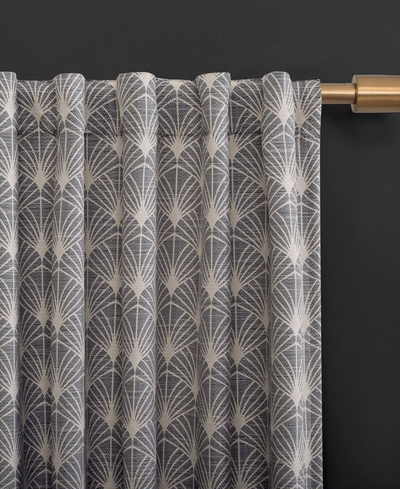 Scott Living Art Deco Total Blackout Back Tab Curtain Panel Navy Blue 50" x 84"