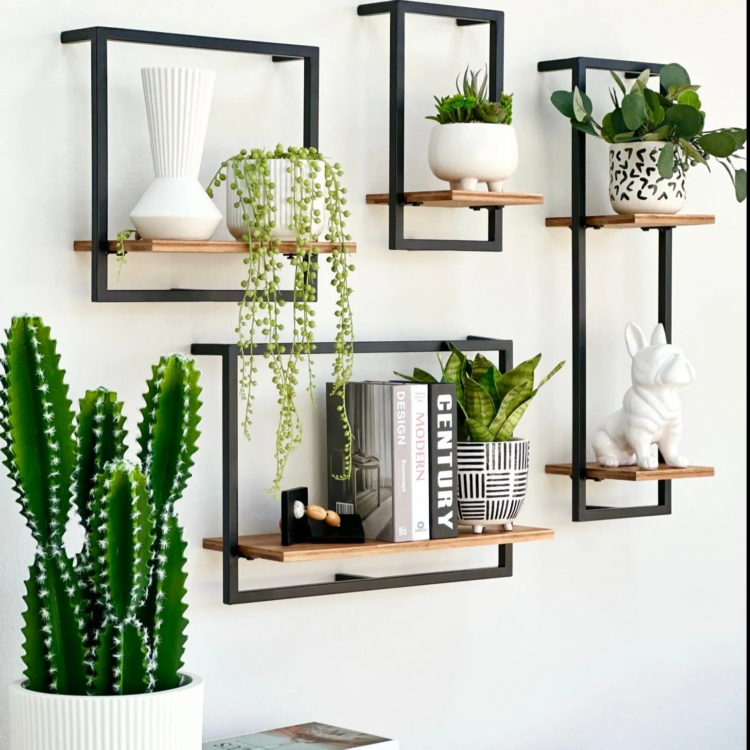 Shelfmate Metal & Wood Vertical Double Wall Shelf