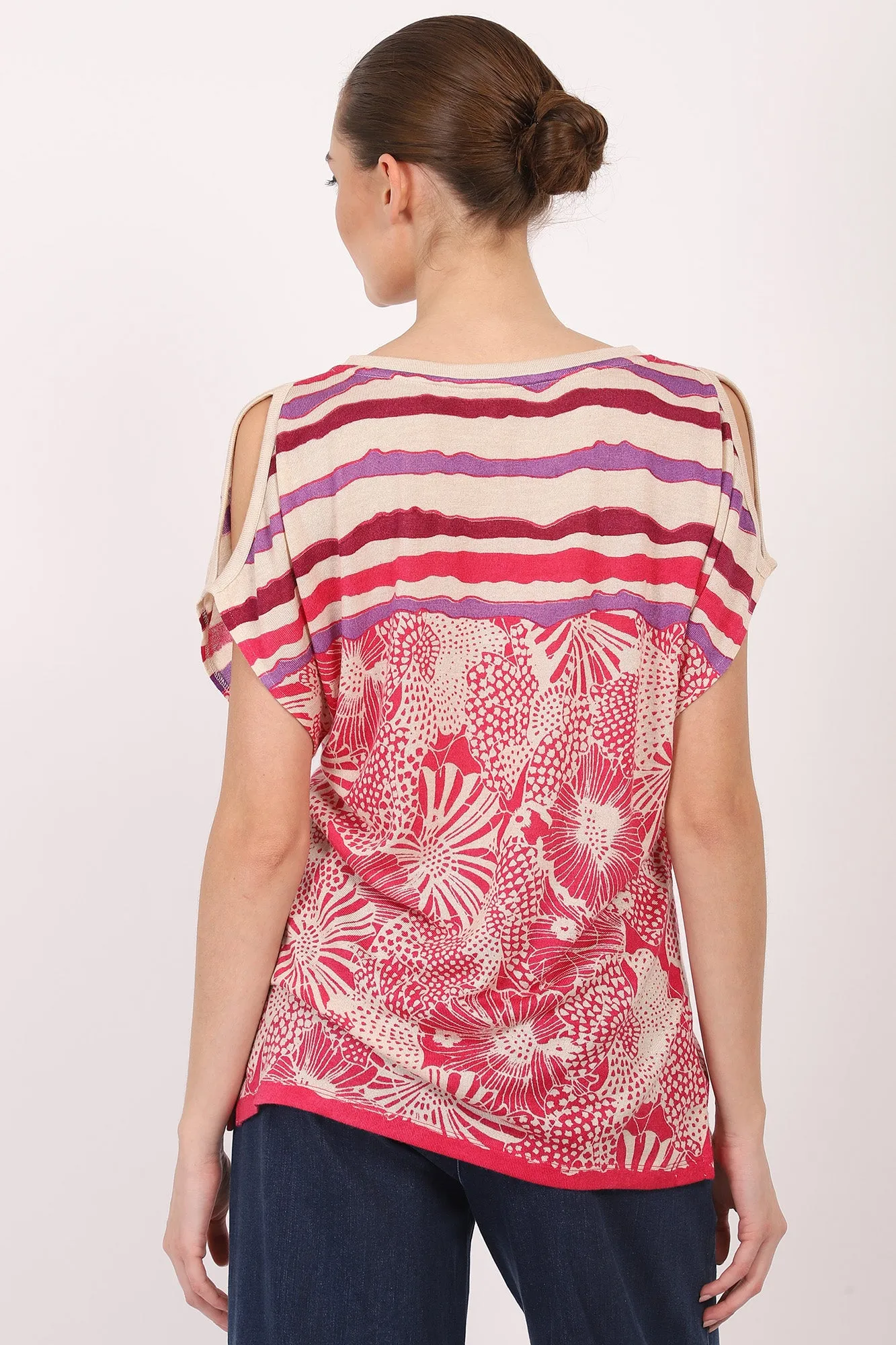 Silk Cashmere - Floral Monochrome Top