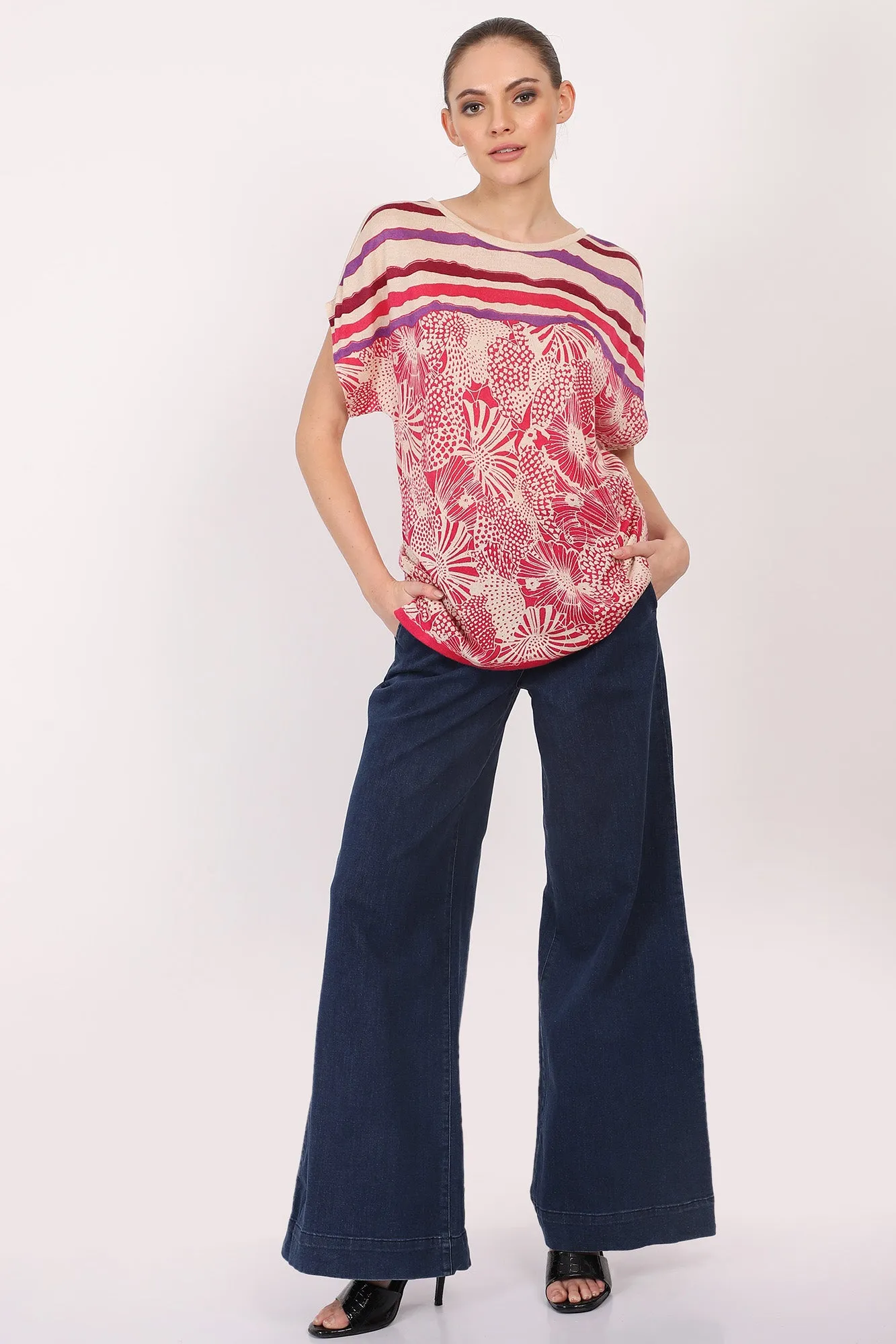 Silk Cashmere - Floral Monochrome Top