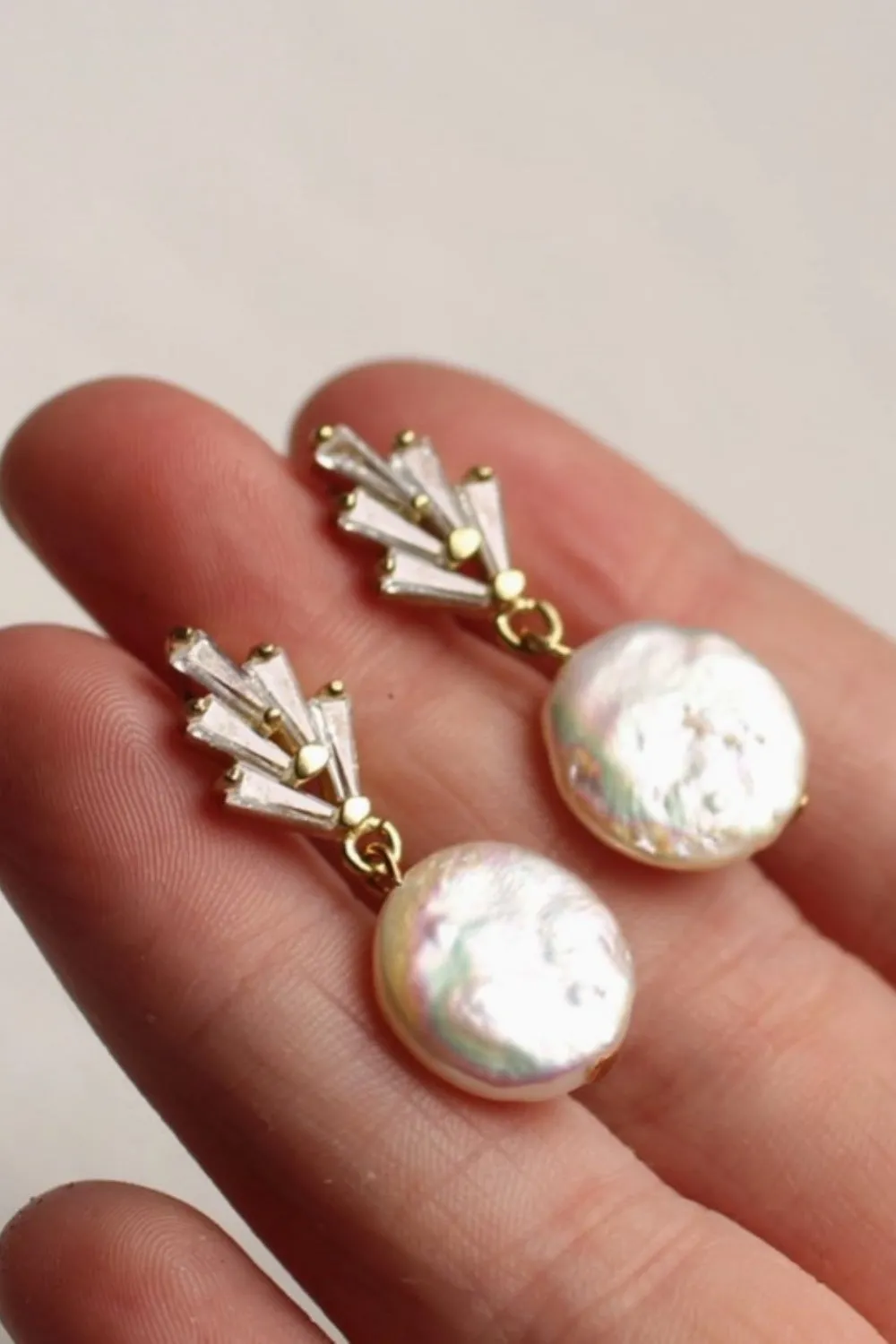 SILK PURSE SOW'S EAR ART DECO CRYSTAL PEARL EARRINGS