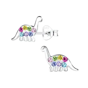Silver Colorful Crystal Dinosaur