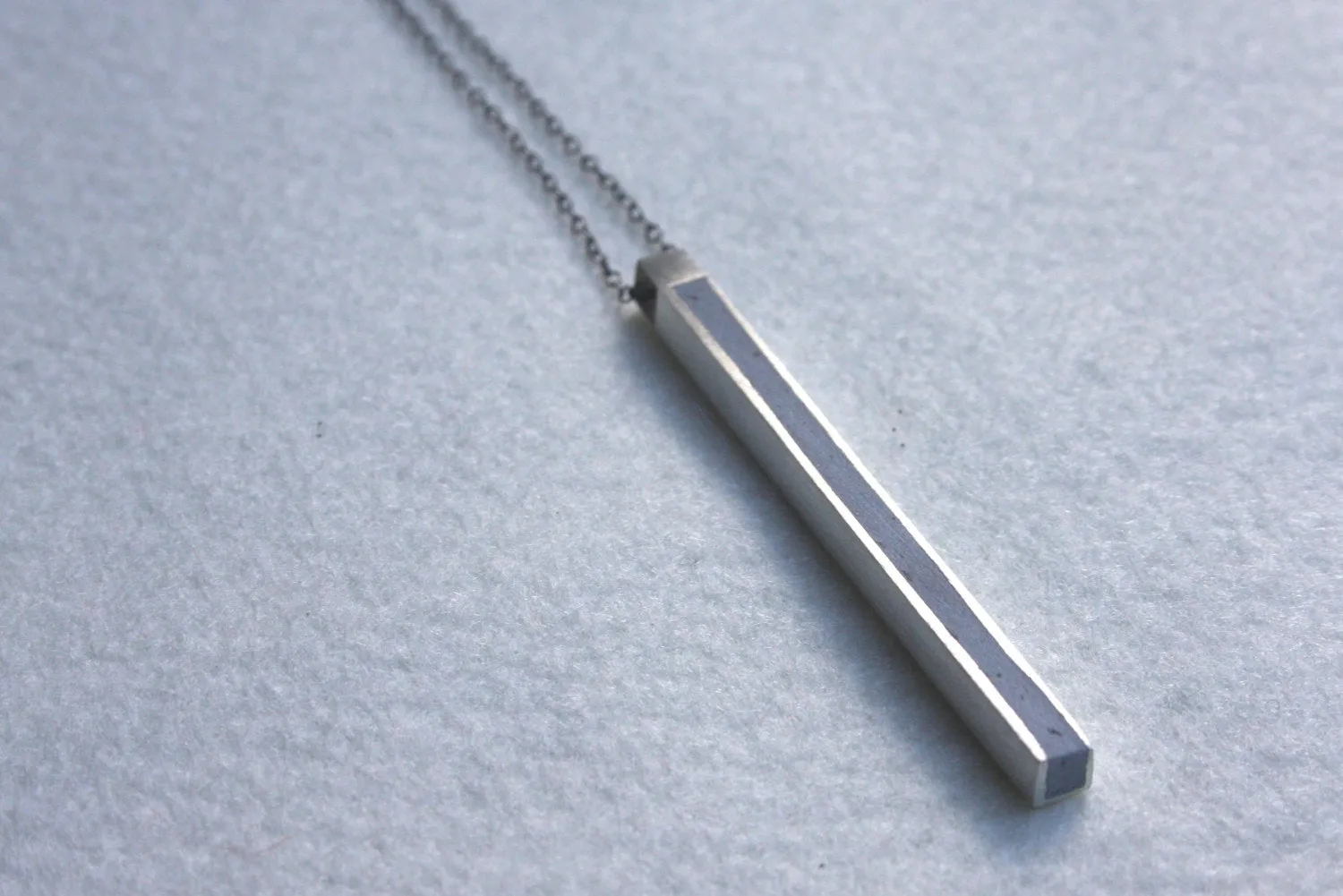 Silver Line Vertical Bar Necklace