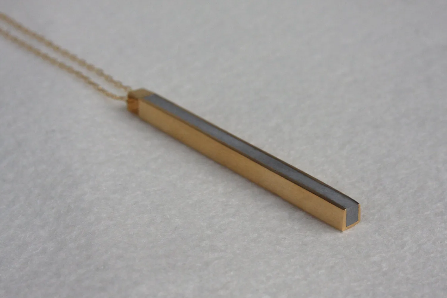 Silver Line Vertical Bar Necklace
