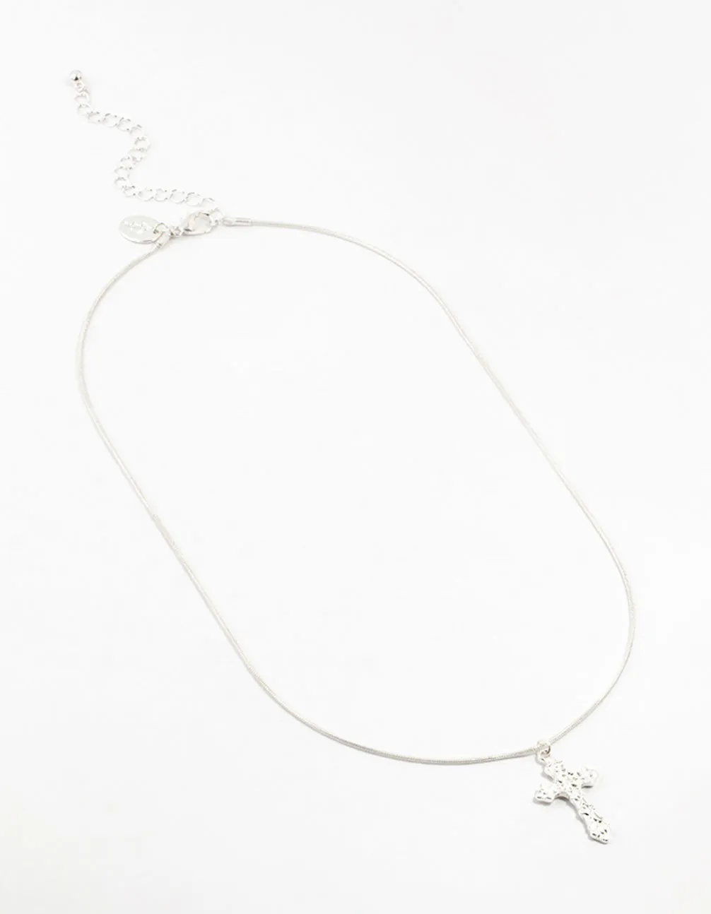 Silver Plated Round Snake Chain Ornate Necklace