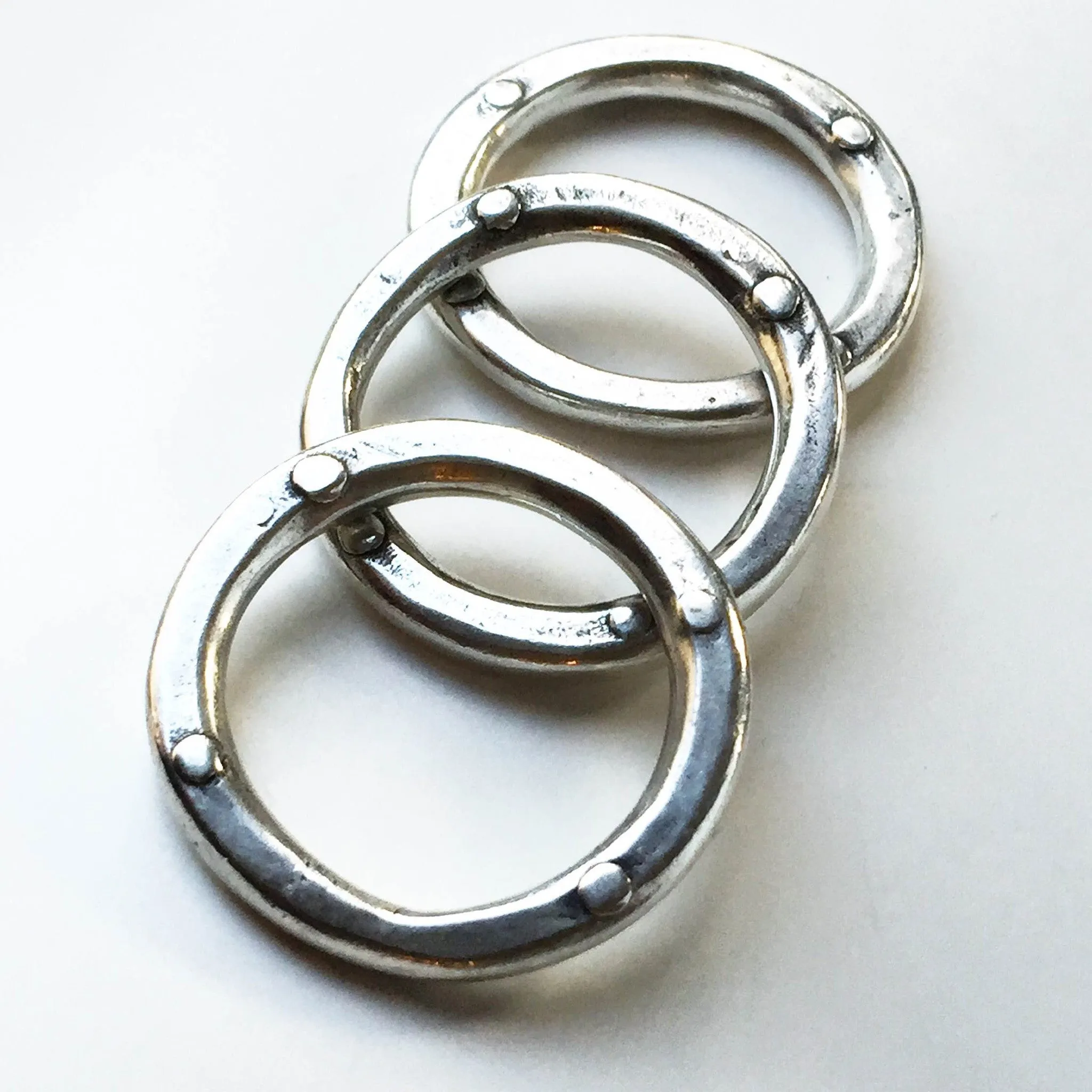 Single Rivet Stacking Ring Silver