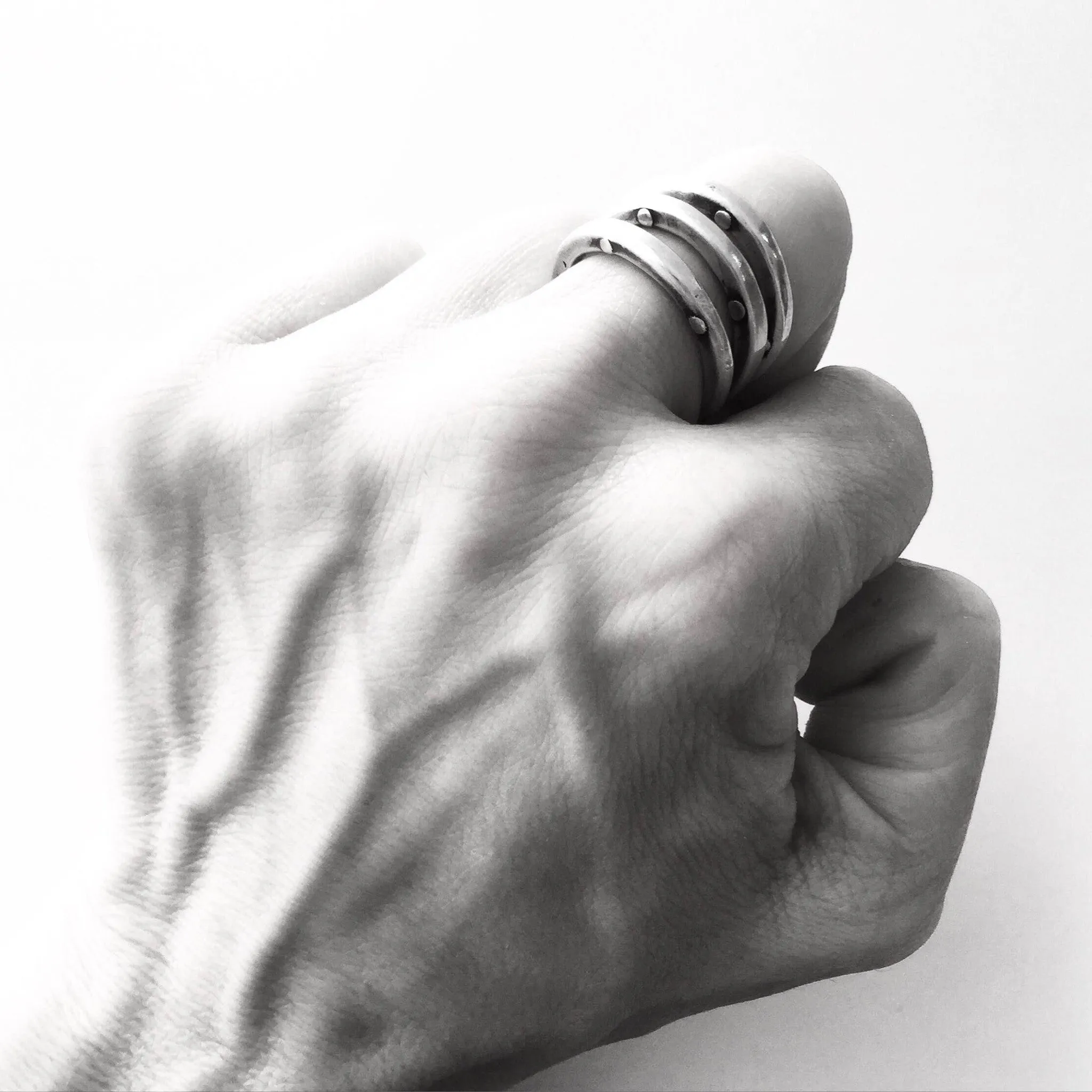 Single Rivet Stacking Ring Silver