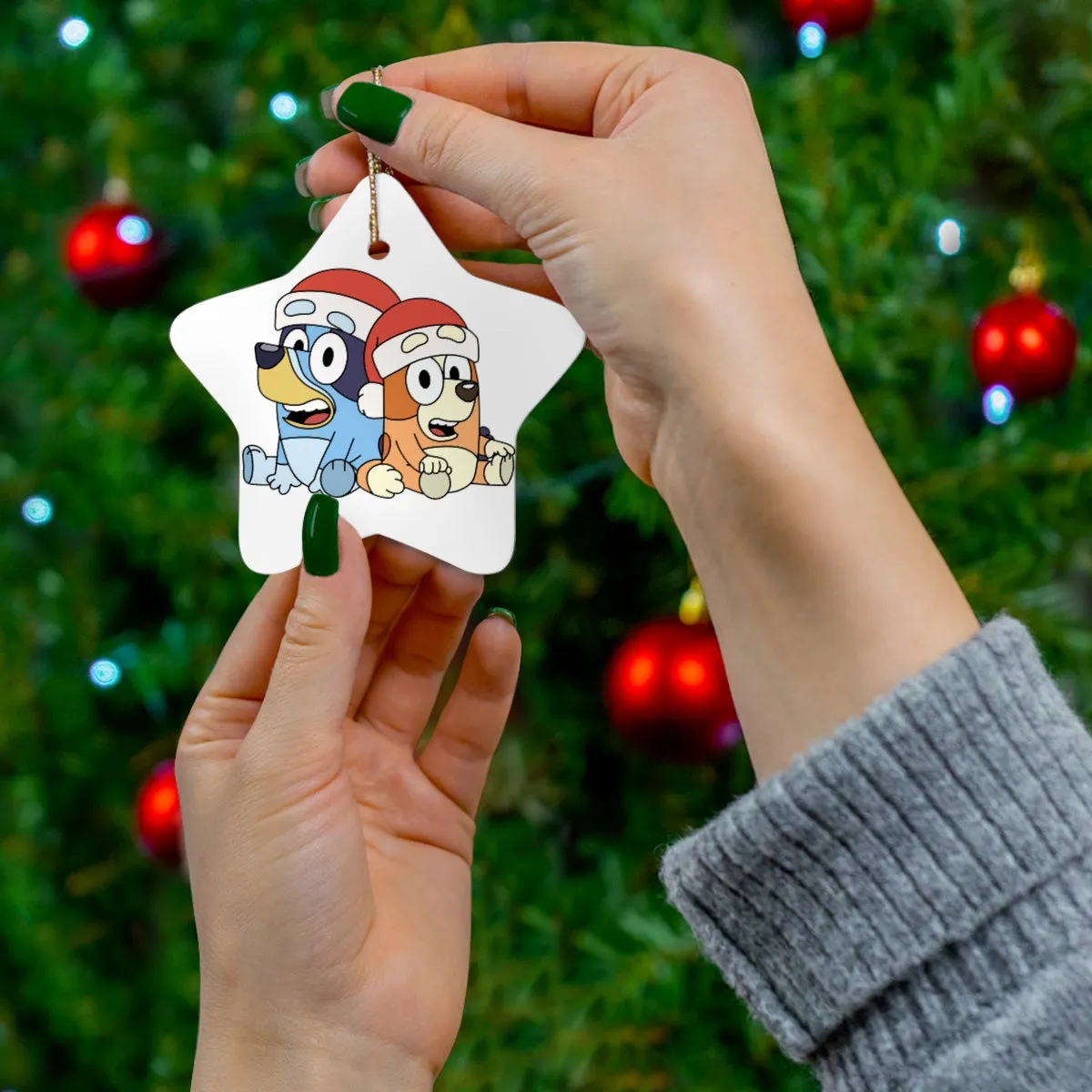 Sister Dog Ceramic Ornament, 4 Shapes