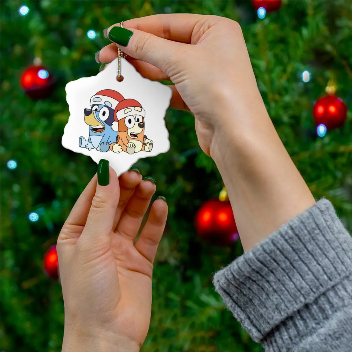 Sister Dog Ceramic Ornament, 4 Shapes