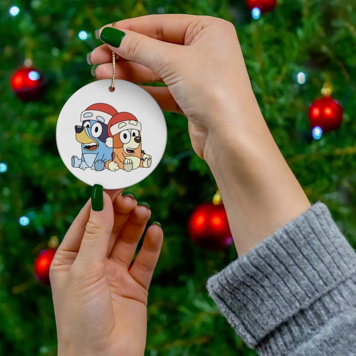 Sister Dog Ceramic Ornament, 4 Shapes