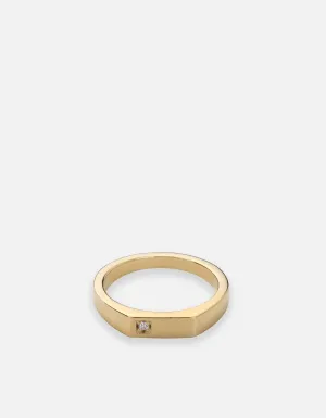 Slim Geo Diamond Ring, Gold Vermeil