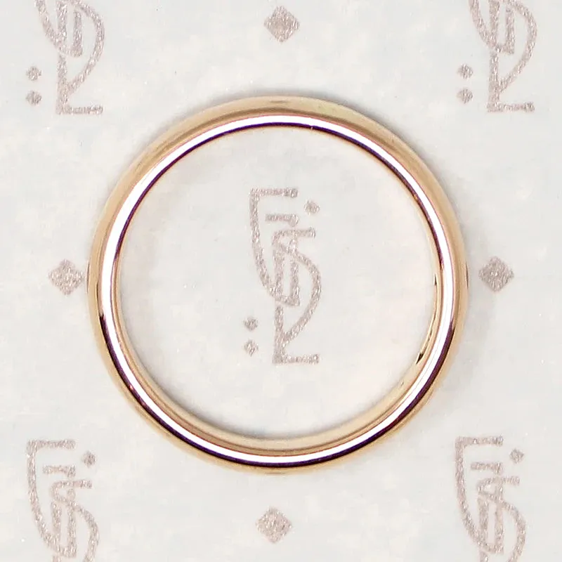 Softly Curved Art Deco Era Gold Wedding Band