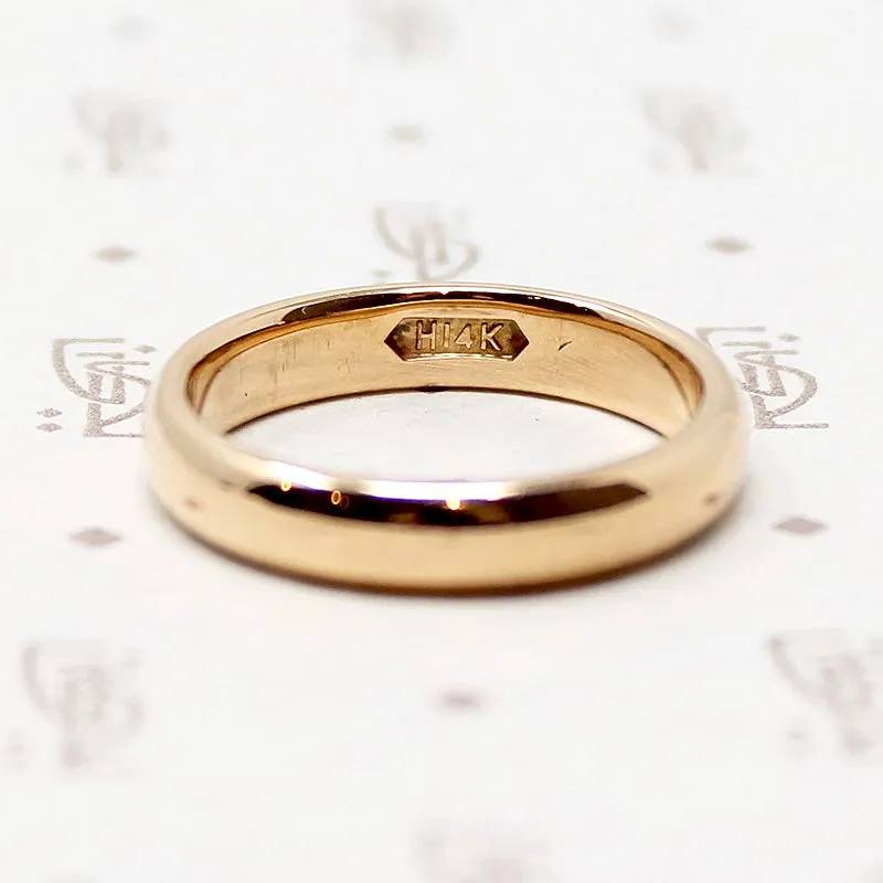 Softly Curved Art Deco Era Gold Wedding Band