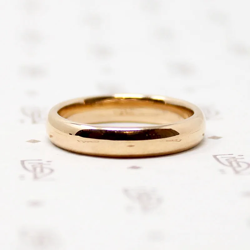 Softly Curved Art Deco Era Gold Wedding Band