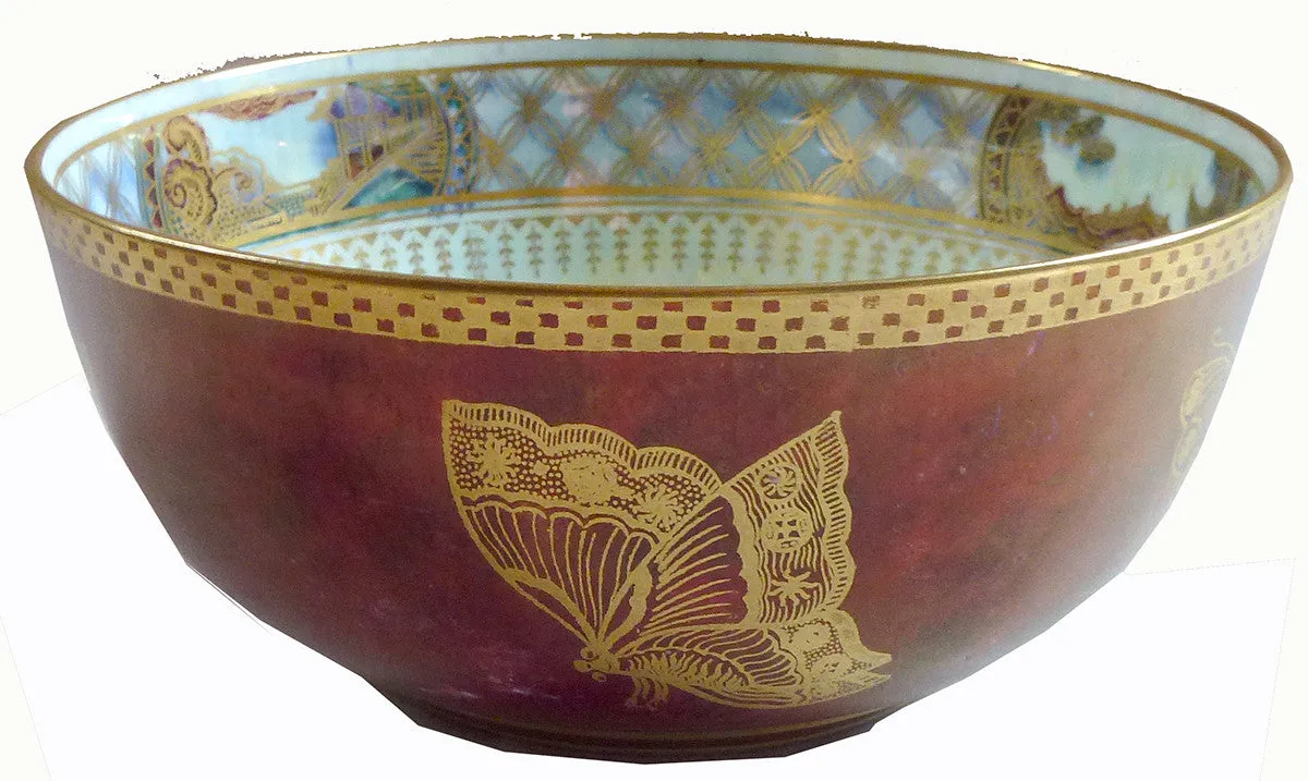 [SOLD] Art Deco Wedgwood Porcelain Fairyland Lustre Butterfly Bowl