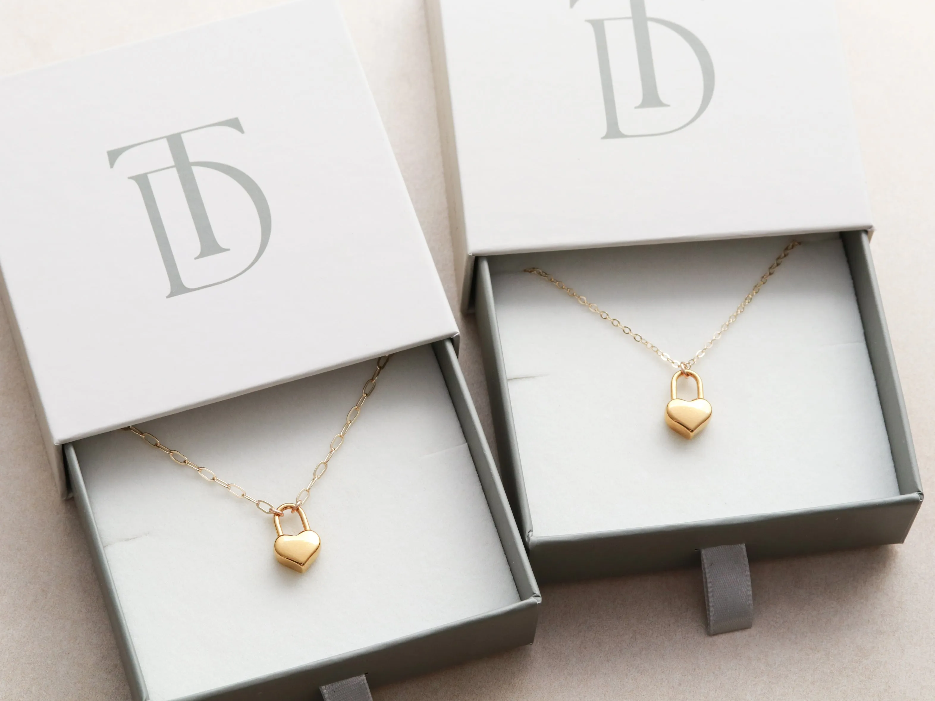 Solid Heart Padlock Necklace