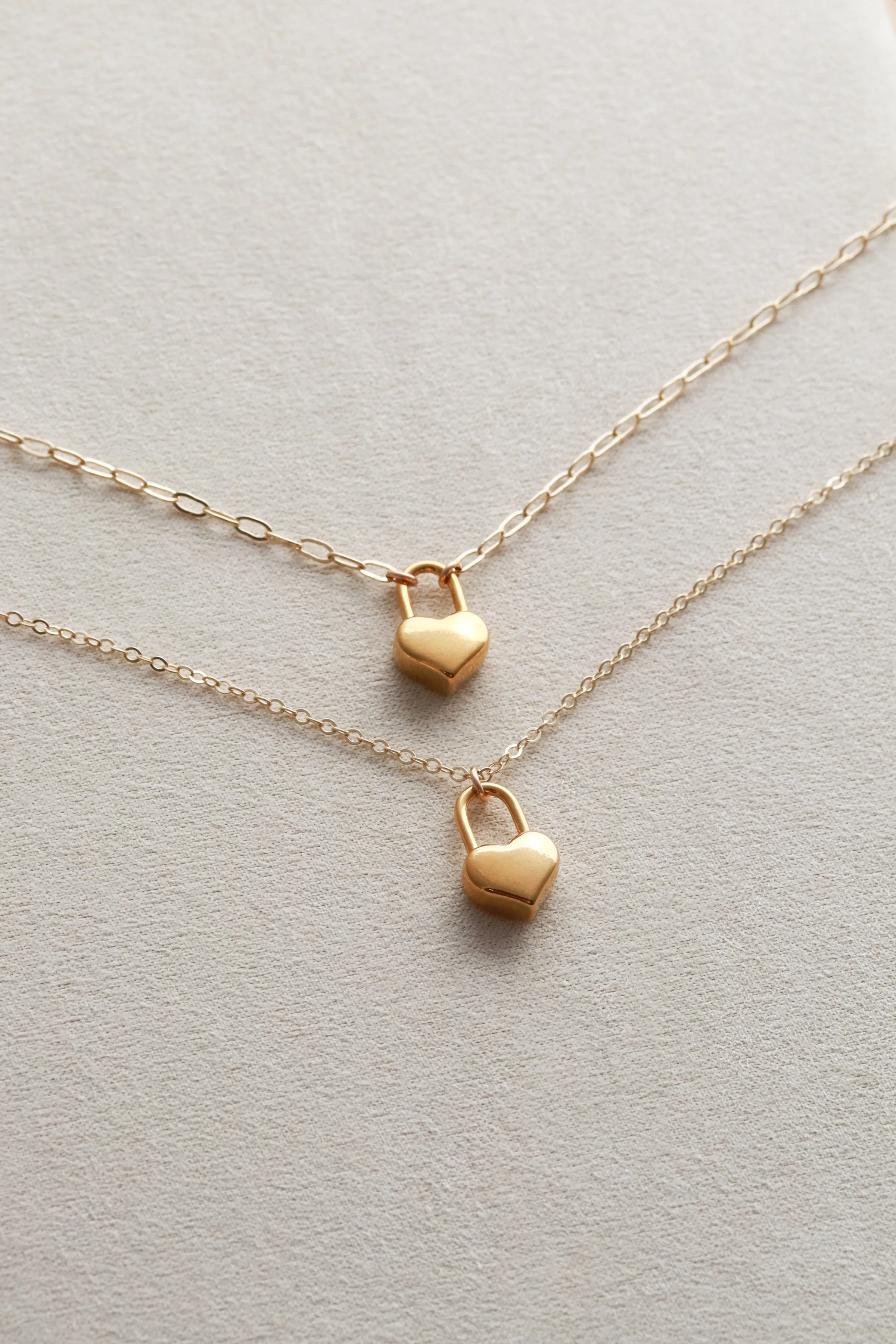 Solid Heart Padlock Necklace