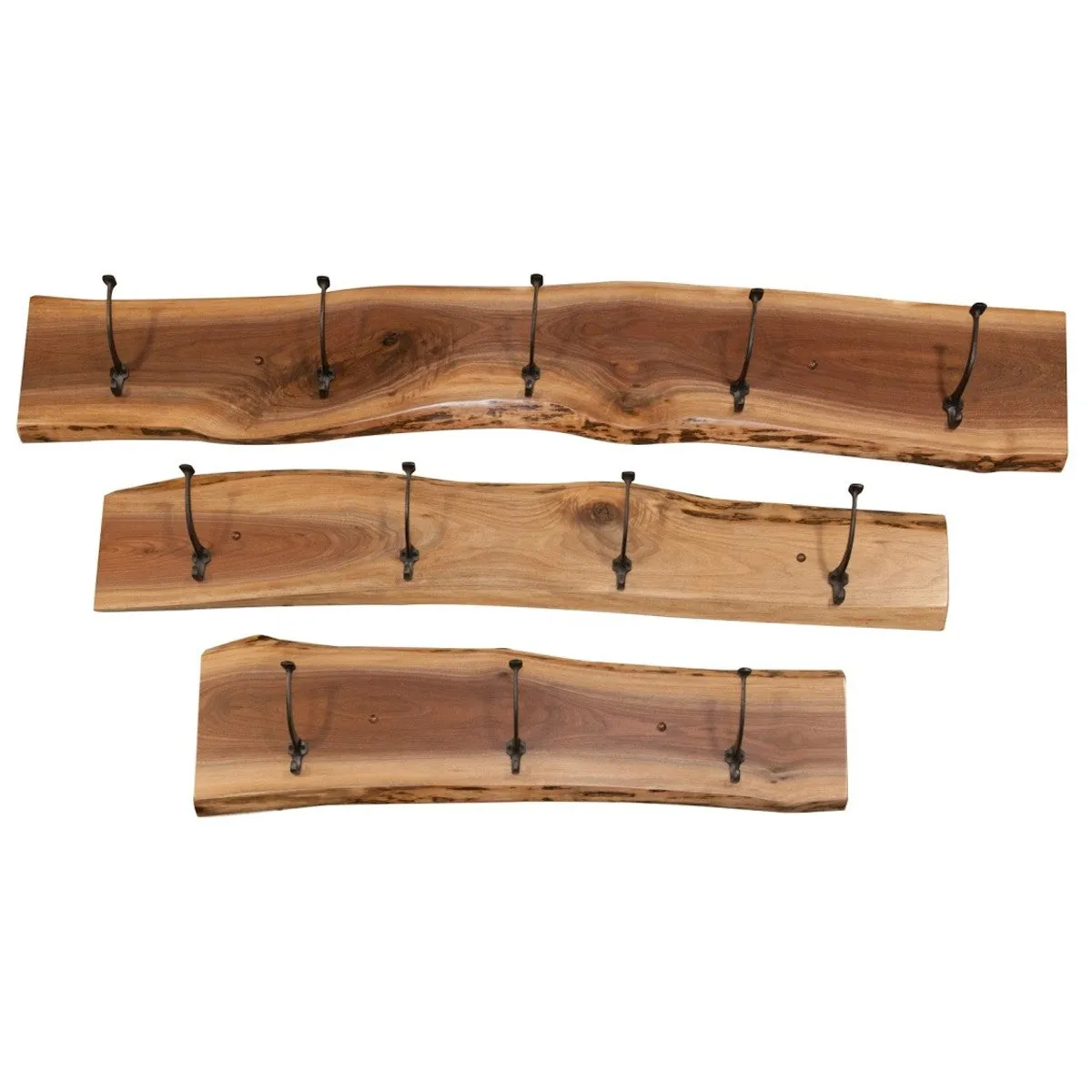 Solid Walnut Live Edge Coat Rack