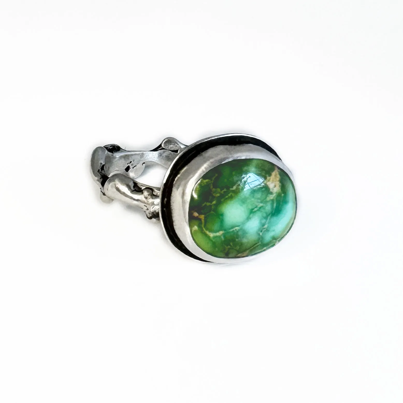 Sonoran Gold Turquoise Fae Inspired Ring in Sterling Silver - size 8
