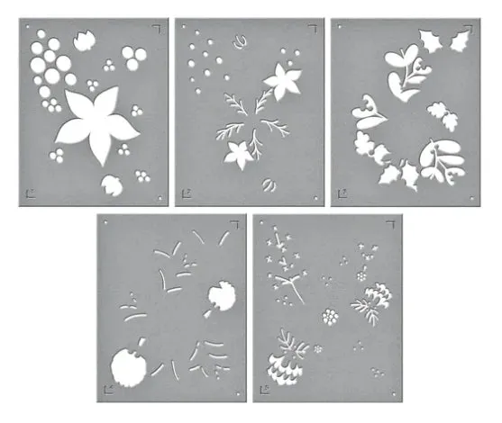 Spellbinders Christmas Florals & Sentiments Die and Stencil Bundle
