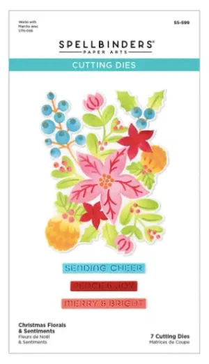 Spellbinders Christmas Florals & Sentiments Die and Stencil Bundle