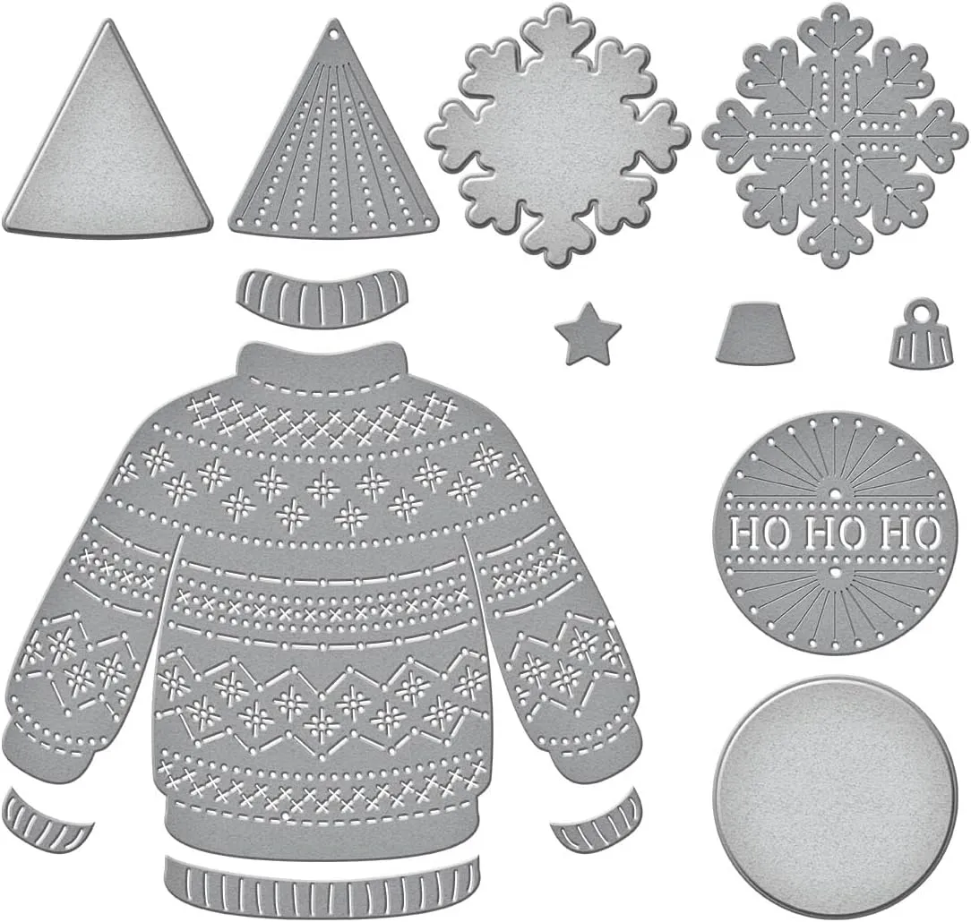 Spellbinders Stitched Christmas Sweater Etched Die Set