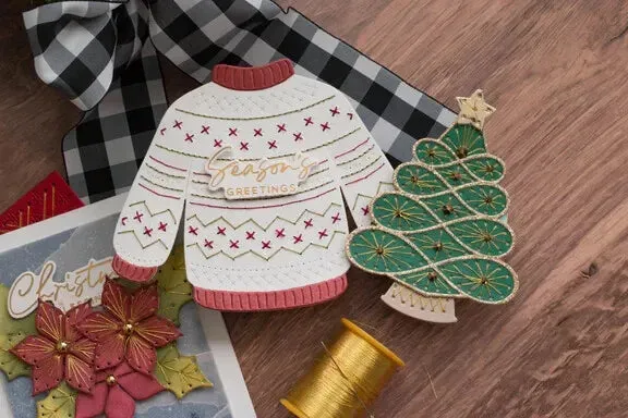 Spellbinders Stitched Christmas Sweater Etched Die Set