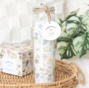 Spring Floral Print Wildflower Tube Candle
