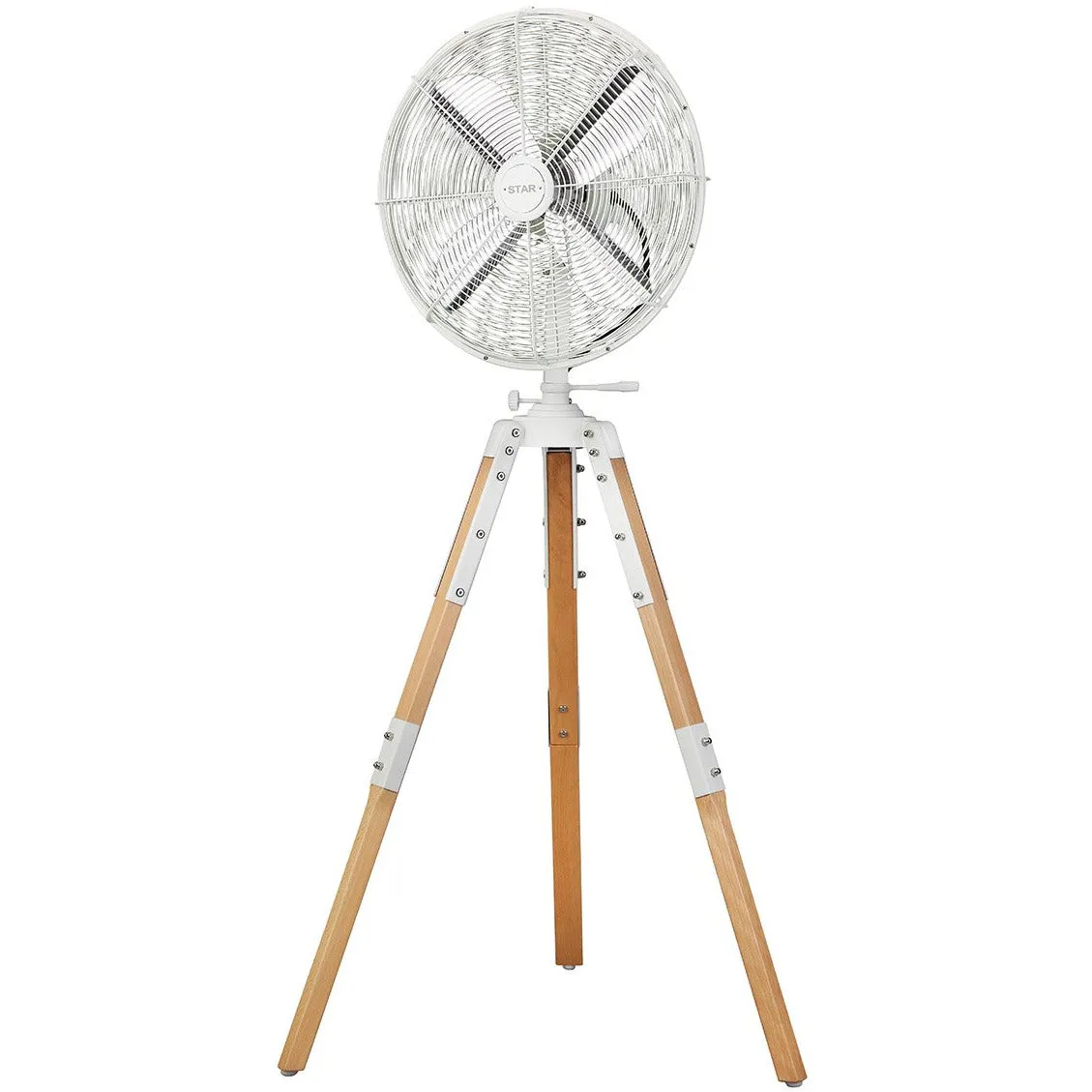 Star Tripod 16" Oscillating Stand Fan Satin Nickel
