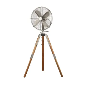 Star Tripod 16" Oscillating Stand Fan Satin Nickel