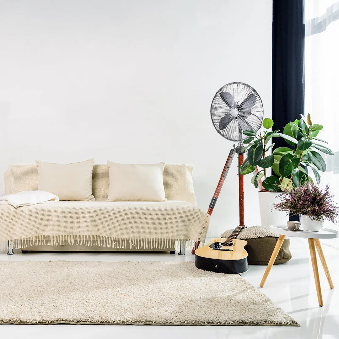 Star Tripod 16" Oscillating Stand Fan Satin Nickel