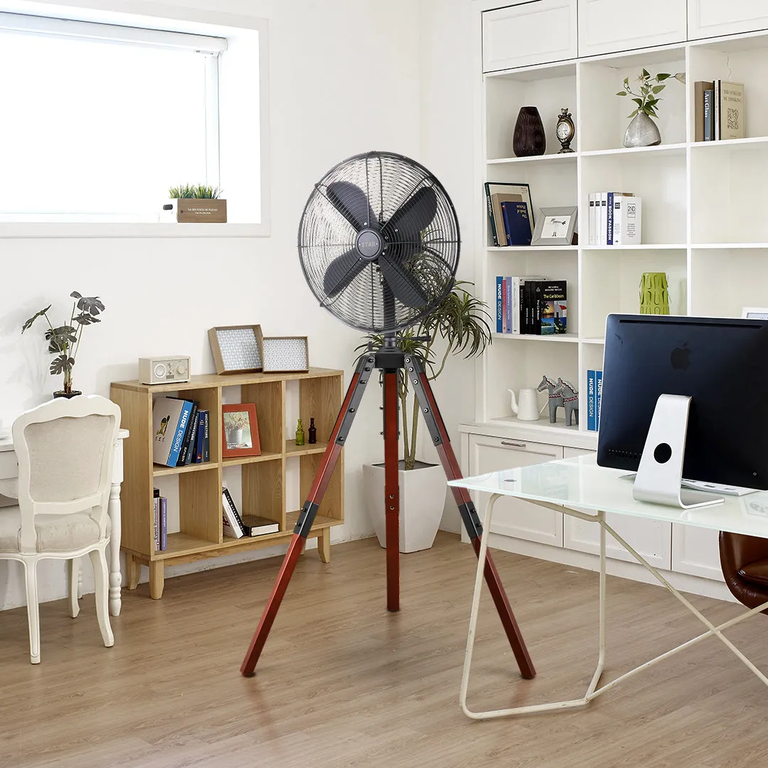 Star Tripod 16" Oscillating Stand Fan Satin Nickel