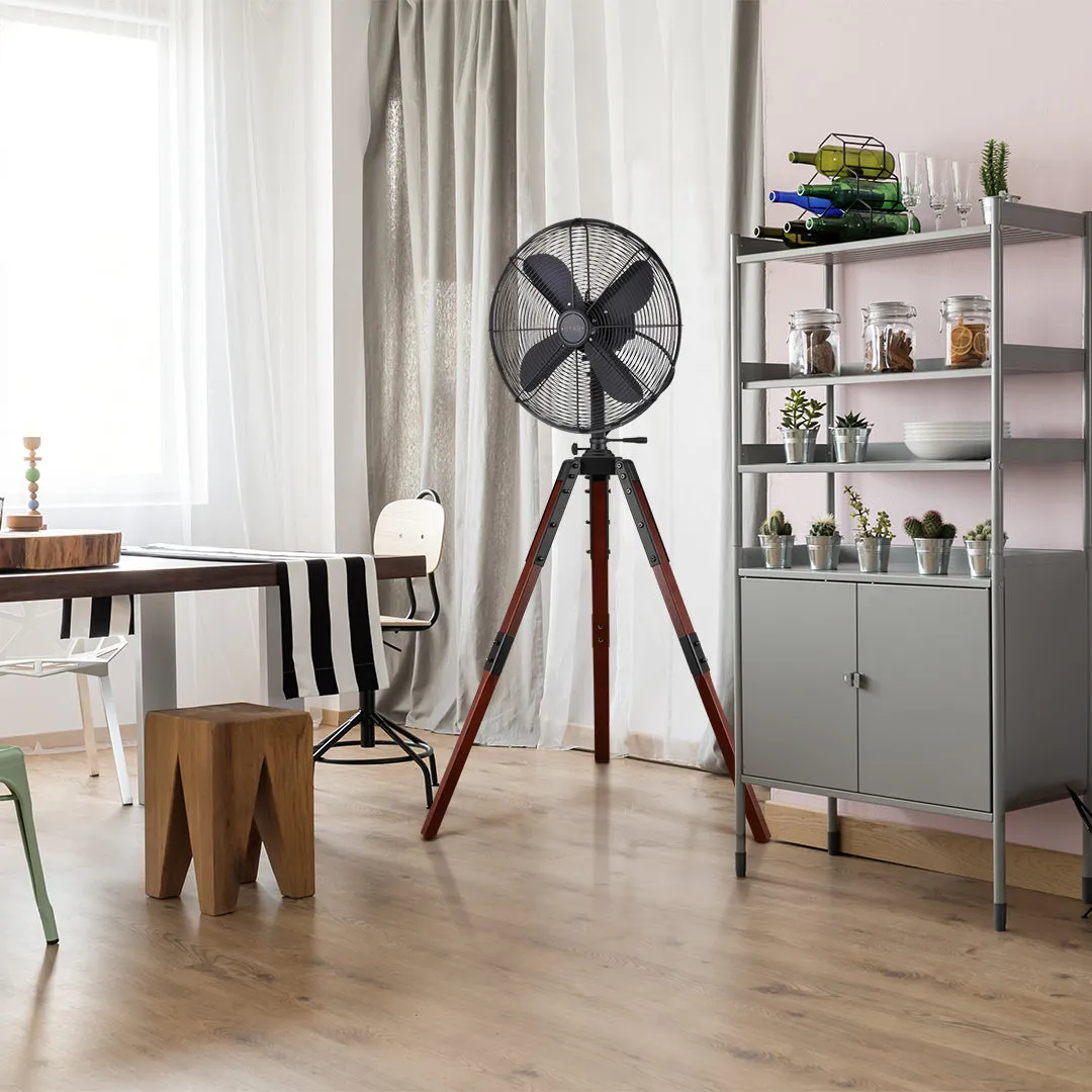 Star Tripod 16" Oscillating Stand Fan Satin Nickel
