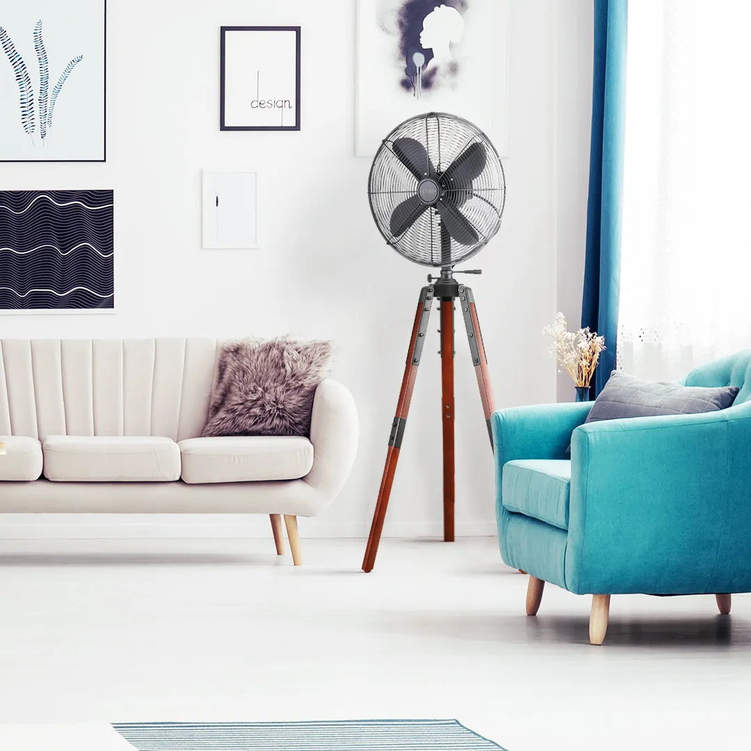 Star Tripod 16" Oscillating Stand Fan Satin Nickel