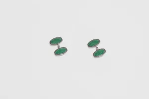 Sterling Silver and Enamel Art Deco Cufflinks