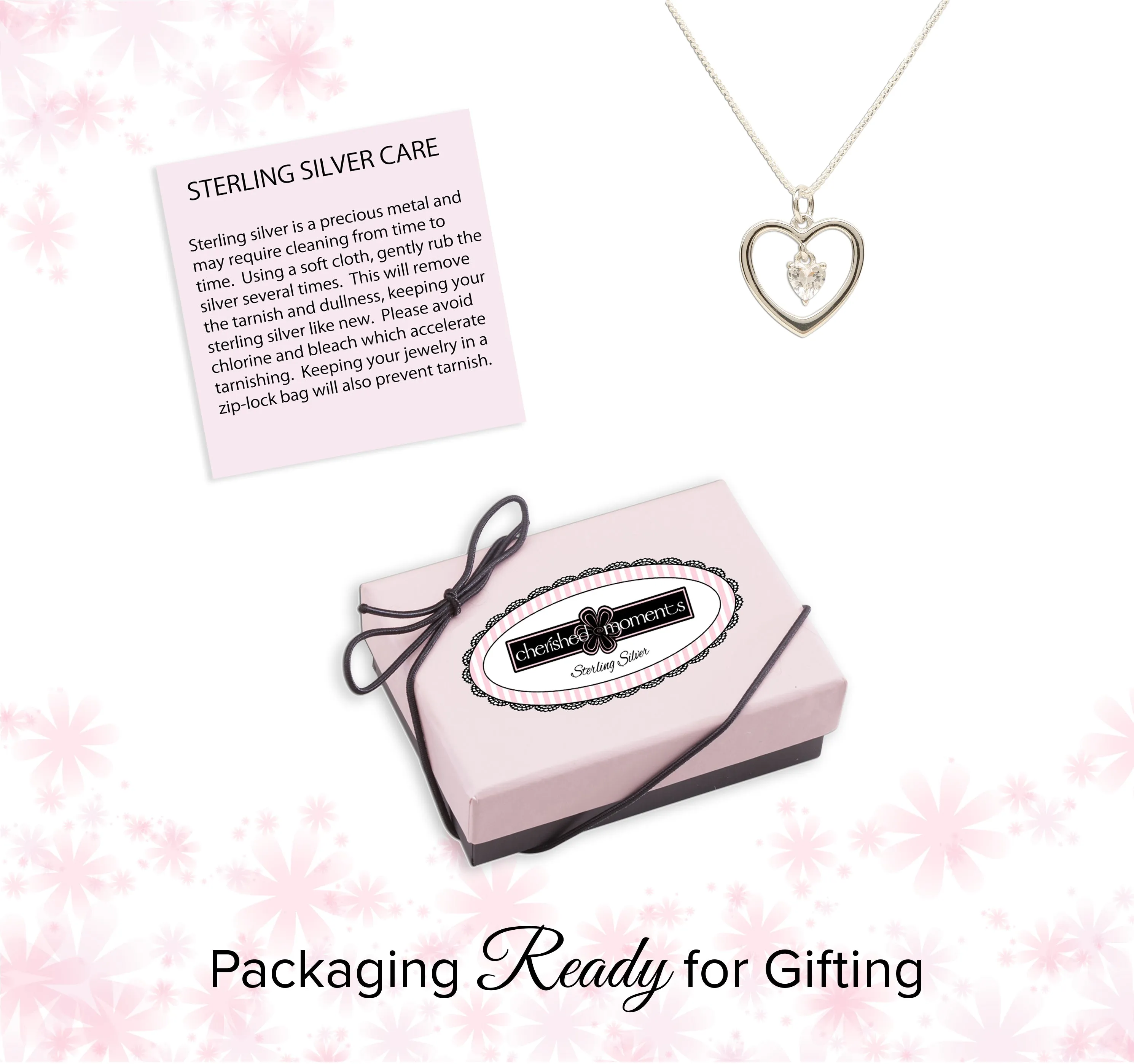 Sterling Silver Birthstone Dancing Heart Necklace for Girls