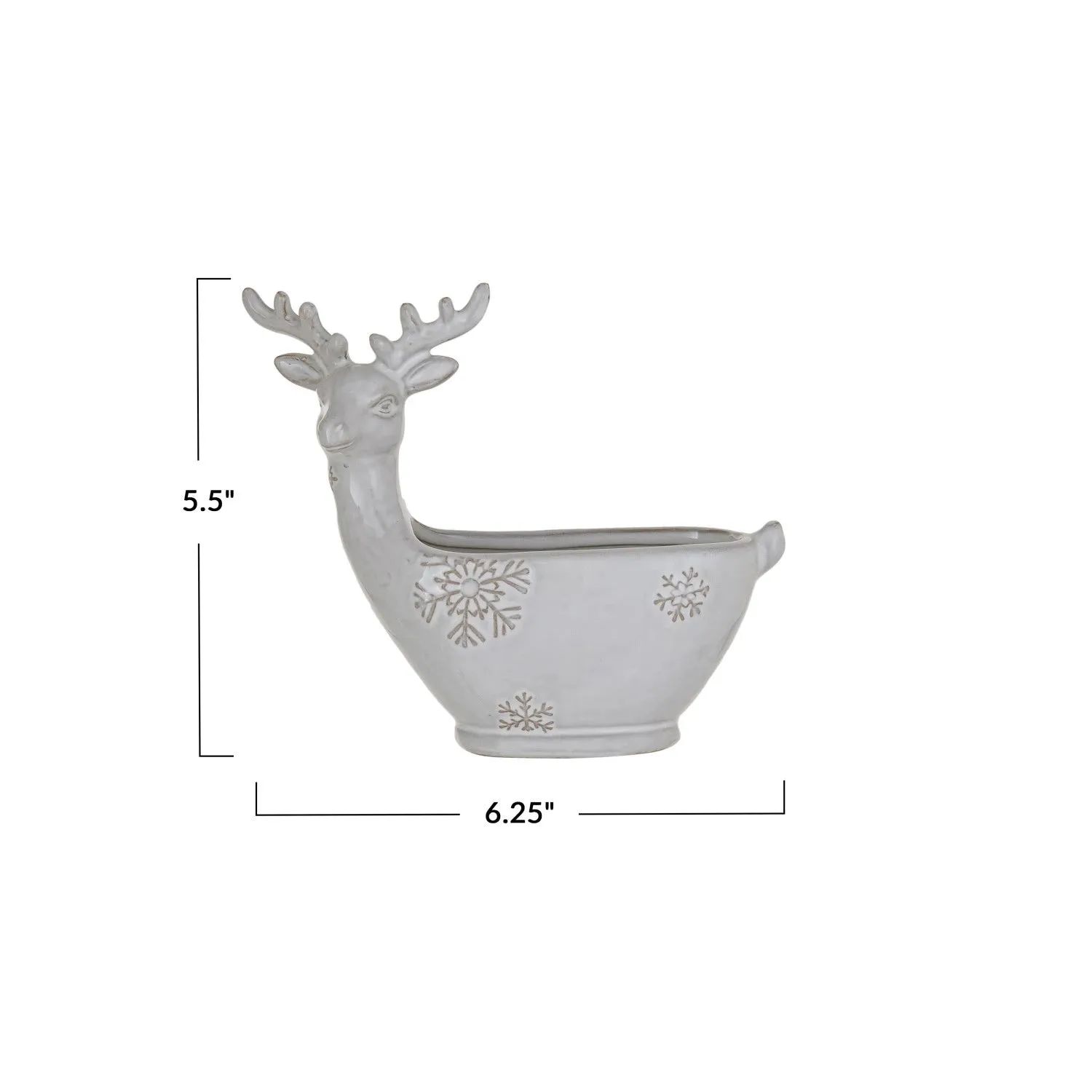 Stoneware Deer Bowl