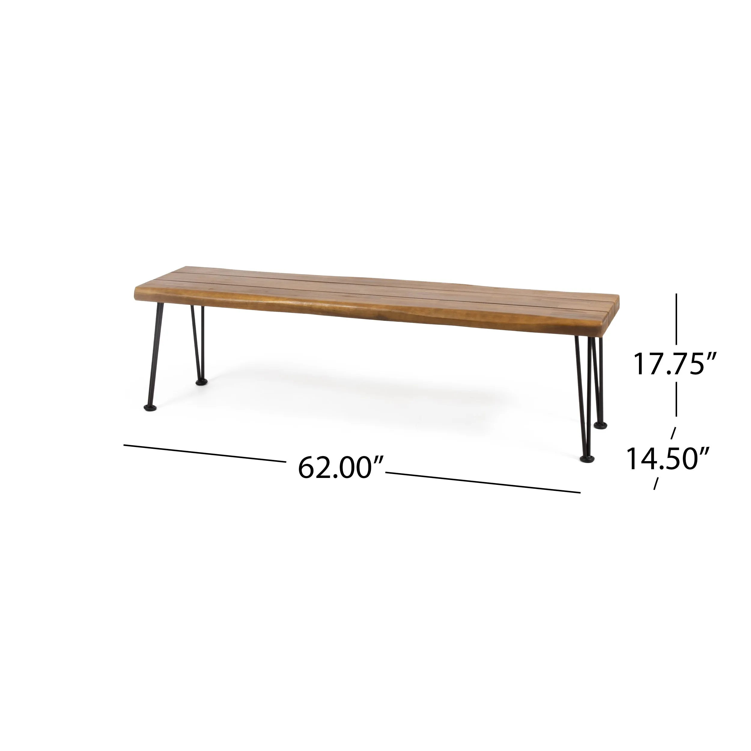 Streamdale ZION INDUSTRIAL WOOD AND METAL RECTANGULAR BENCH