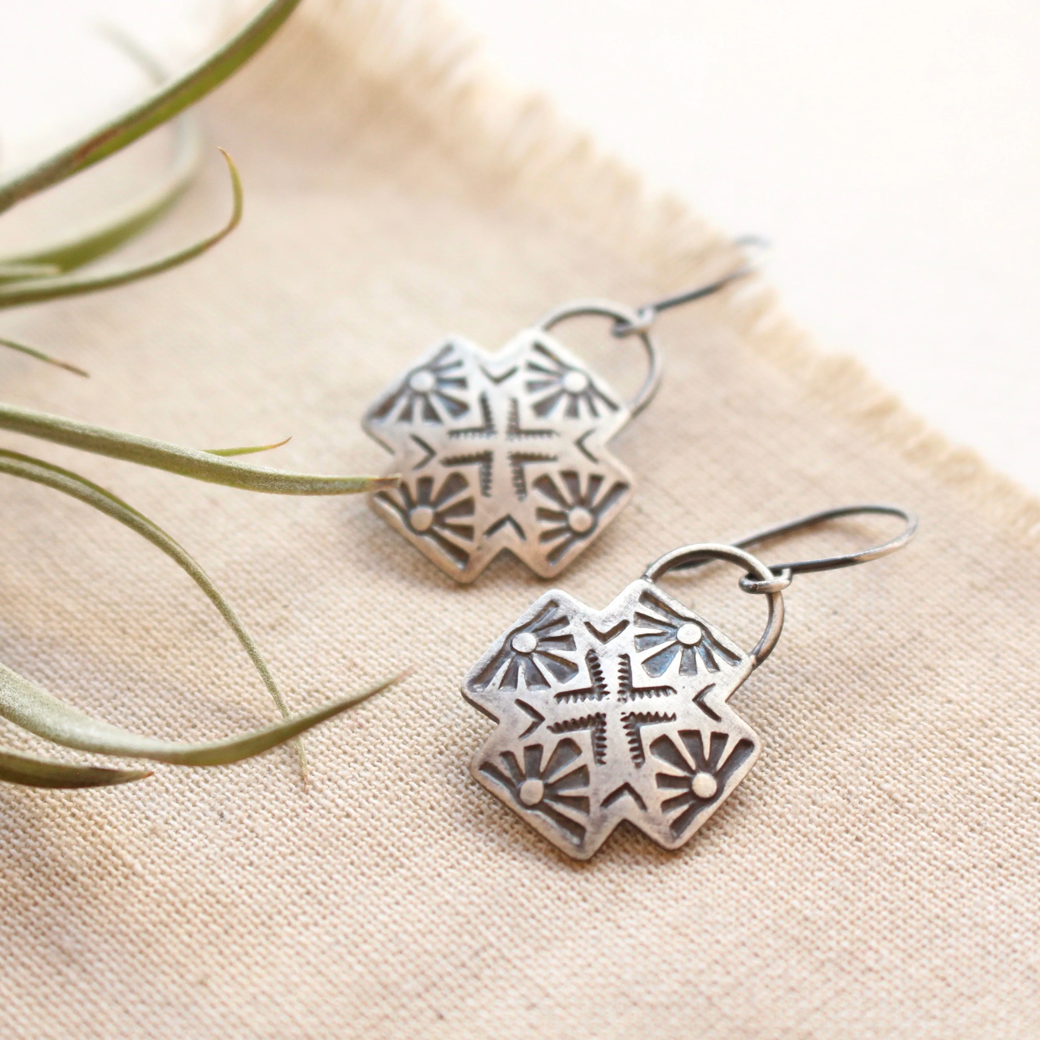 Sun Cross Earrings