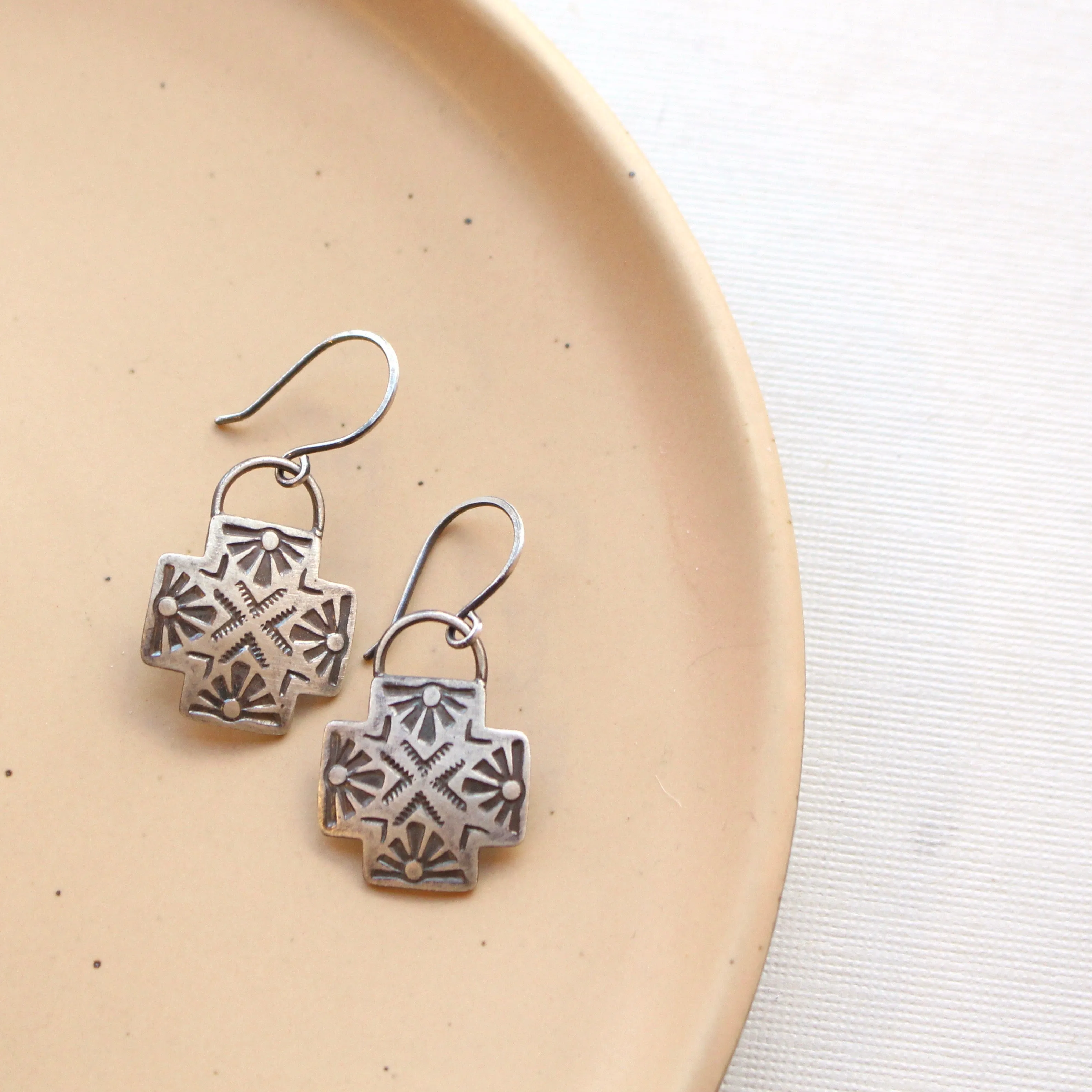 Sun Cross Earrings